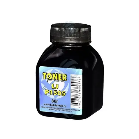 Тонер БУЛАТ HP LJ P1505 (Чёрный, банка 80 г)