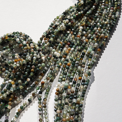 Моховой агат натуральный, 3,1мм, шар, микроогранка