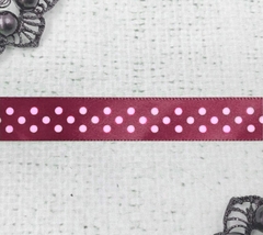 Лента атласная горох, ш. 1 см, бордовый