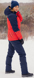 Премиальная теплая лыжная куртка Nordski Mount Red-Dark Blue женская