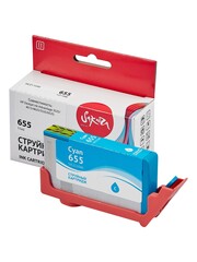 Струйный картридж Sakura CZ110AE (№655 Cyan) для HP Deskjet Ink Advantage 3525, 4615, 4625, 5525, 6525, водорастворимый тип чернил, голубой, 11 мл., 600 к.