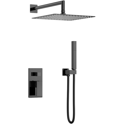 Boheme 474-3-SGM Смеситель встроенный для душа QUBIC Shine Gun Metal