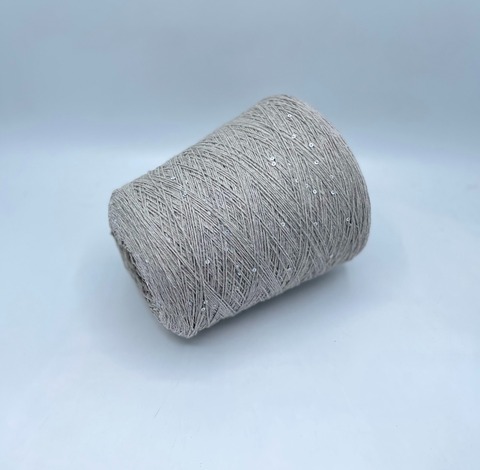 Fil-lab (пр.Италия),art.Paillettes,350м/100гр, 100% Меринос+пайетка(белая) цвет-Серый. арт-33363