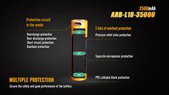 Аккумулятор 18650 LI-ION Fenix 3.6V, 3500mAh + micro USB port