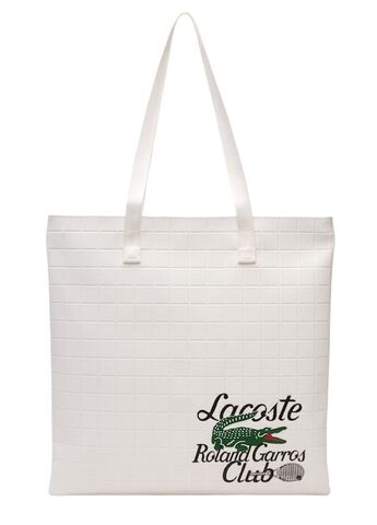 Сумка теннисная Lacoste x Roland Garros Edition Check Print Tote Bag - white