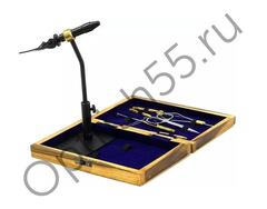 Набор инструментов для вязания мушек малый со станком в деревянной коробке Kosadaka