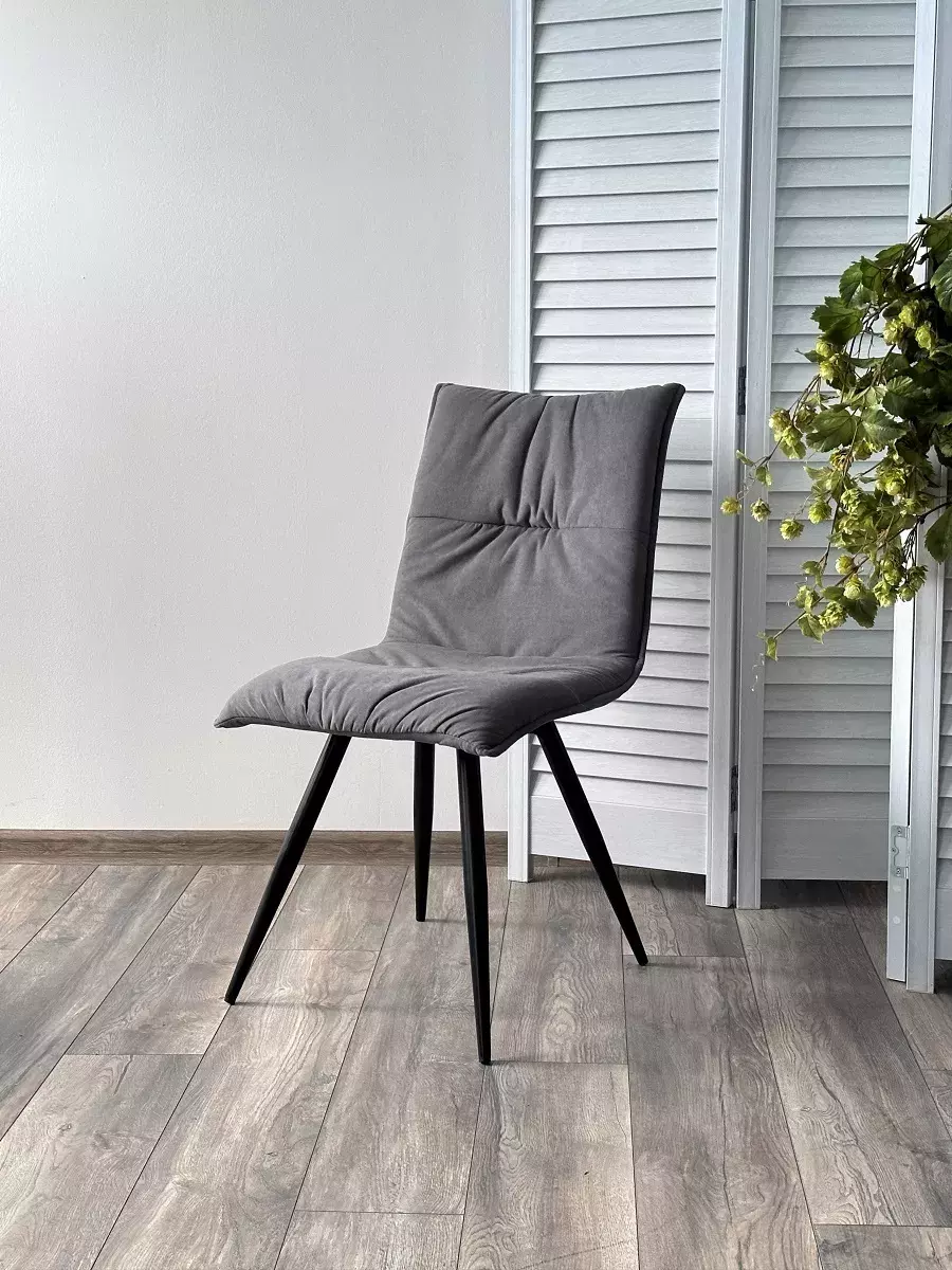 Стул CIRA VT7002-29 Серый, без пальчиковый велюр/ черный каркас М-City