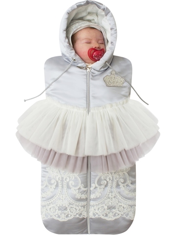 Летний нарядный конверт-кокон "Silver"