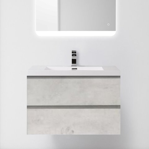 BelBagno LUCE-800-2C-SO-ST База под раковину подвесная с двумя выкатными ящиками Stucco Cemento Leggero