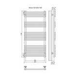 Полотенцесушитель электрический Terminus Ватра П22 500x1196, ТЭН HT-1 300W, левый/правый