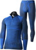 Премиальный тёплый комплект термобелья Mico Warm Control Skintech Blue Zip для холодной погоды мужской