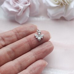 Подвеска Пчела с фианитами 13*11 мм, родий, П343