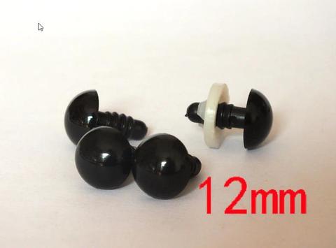 Глазки для мягкой игрушки черные гвоздики 12 мм