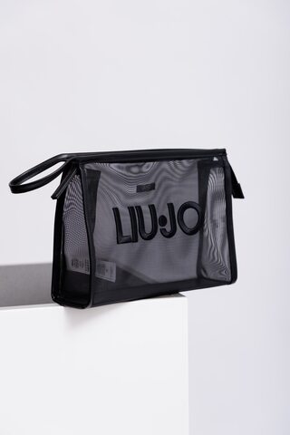 Liu Jo Косметичка из плотной сетки с ребрами жесткости и вышитым логотипом