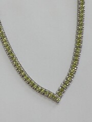 Хризолит микс (колье из серебра)