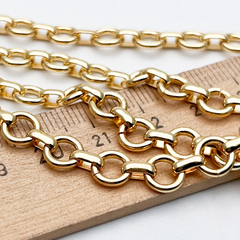Цепочка, цвет золото, размер звена 7 + 6*2 мм, цена за 50 см