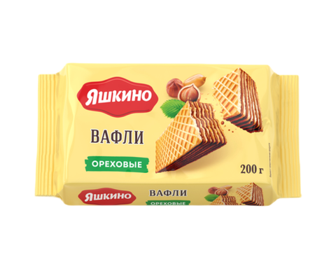 Вафли Яшкино Ореховые 200г, шт