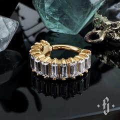 Кликер "Idol Mini" - Желтое золото - White CZ