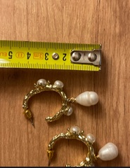 73145 - Серьги- конго с подвесками из речного жемчуга