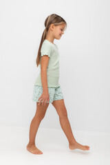 пижама  для девочки  К 1596/морская пена,цветочный танец