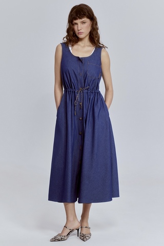 Платье без рукавов из денима