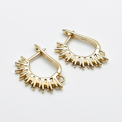 Ювелирные швензы с позолотой, размер 22*6*1,8 мм, цена за пару