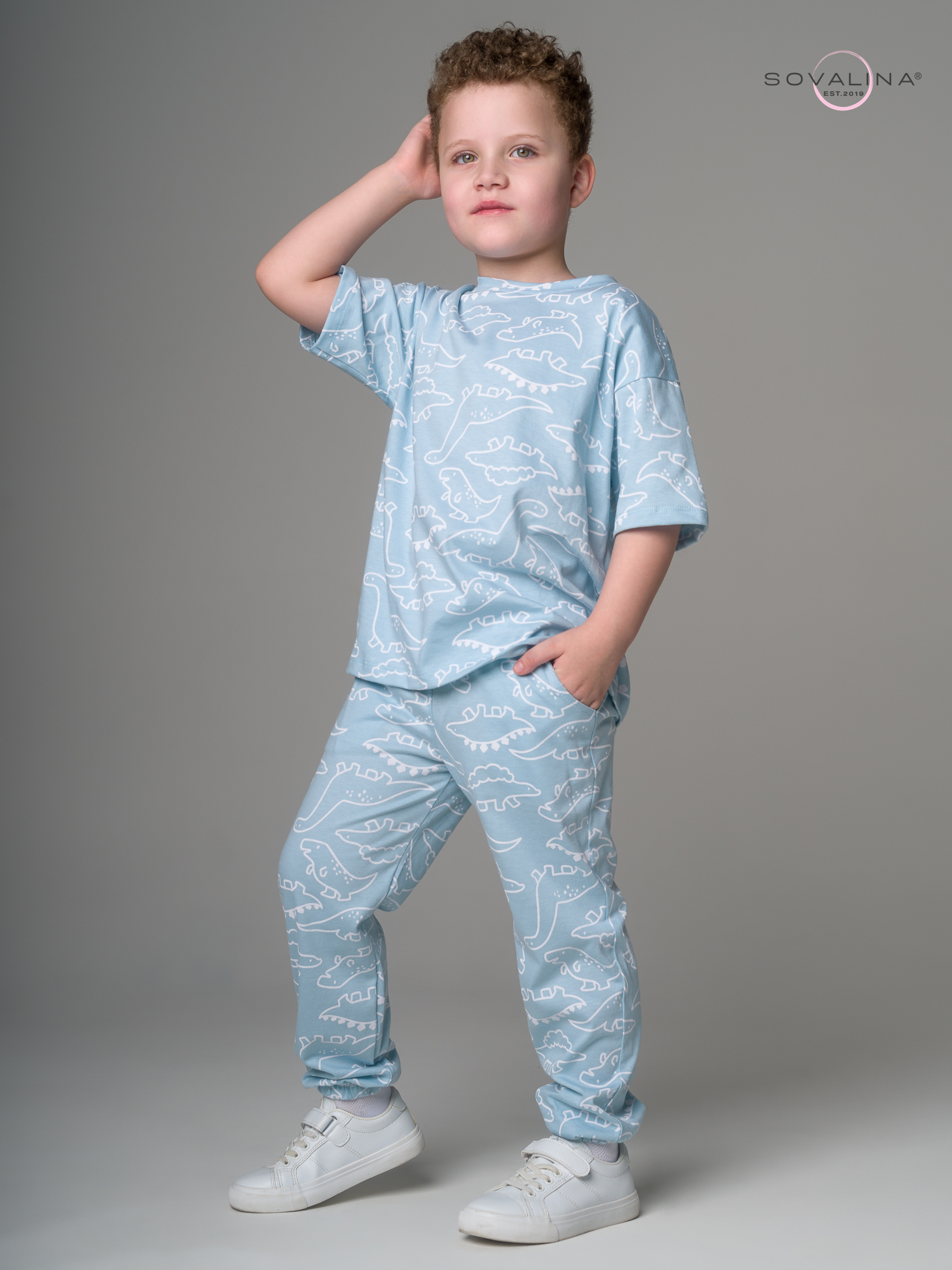 Костюм Daily men белые динозавры