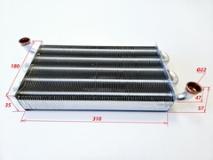 Теплообменник уходящих газов для VIESSMANN Vitopend 100-W A1HB/A1JB (30-35кВт) (арт. 7856956)