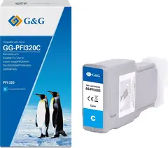 Картридж струйный G&G GG-PFI320C PFI-320C голубой (300мл) для Canon imagePROGRAF TM-200, 200MFP, 205, 300, 300MFP, 305