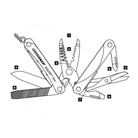 Мультитул Leatherman Squirt ES4 Electrician, 57,2 mm, 13 функций, Red  (831237)