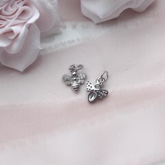 Подвеска Пчела с фианитами 13*11 мм, родий, П343