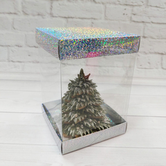 Коробка со стеклами 10х10х15 см Голограмма серебро