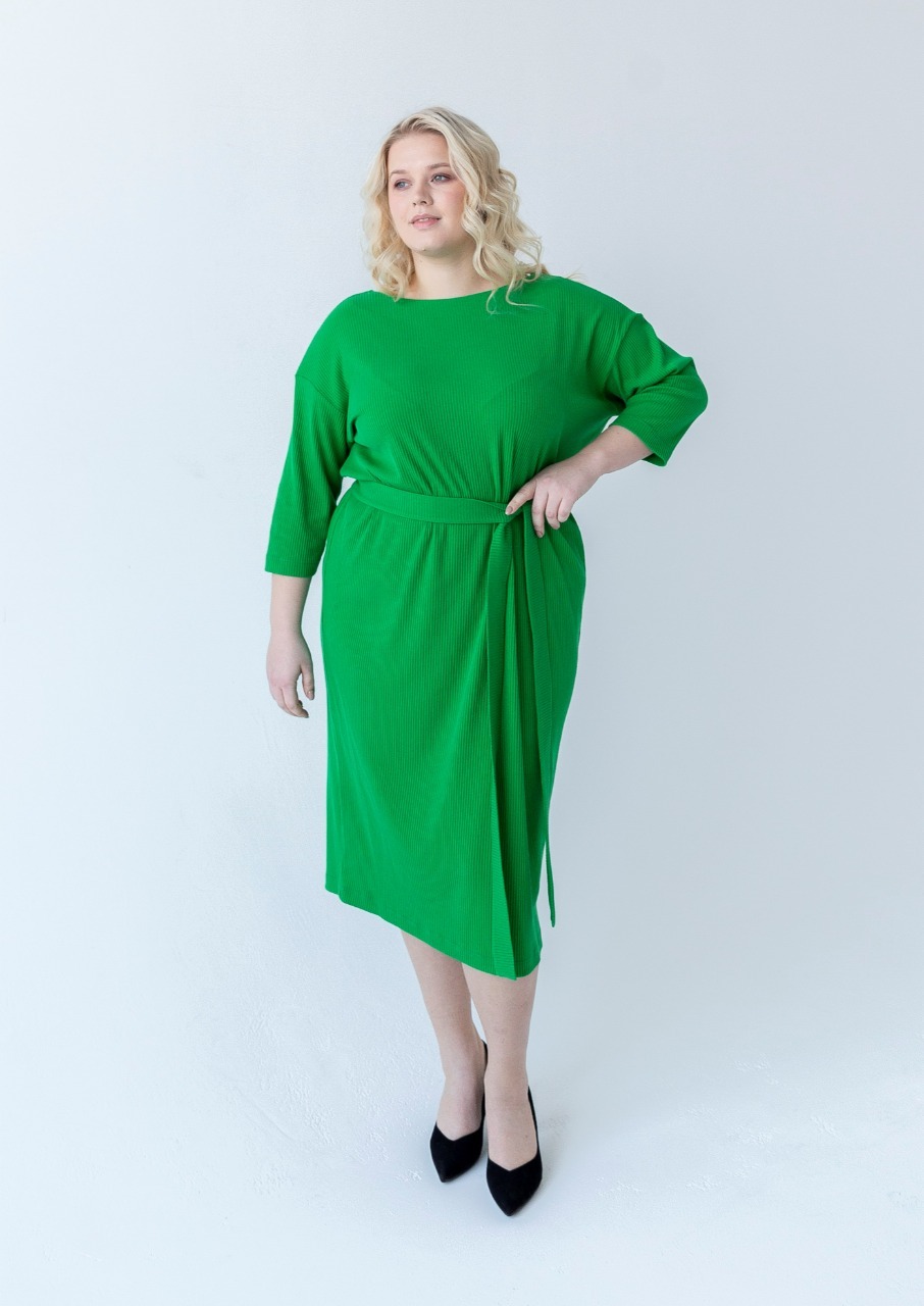 Трикотажное платье MIDI, зеленый
