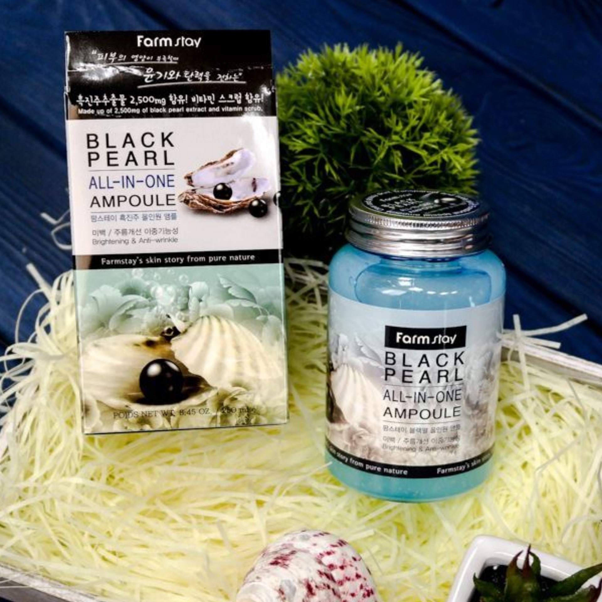 Ампульная сыворотка для лица с черным жемчугом Black pearl All-In One  Ampoule - купить по выгодной цене 1 489 ₽ | Golden Patch - маски, патчи,  сыворотки