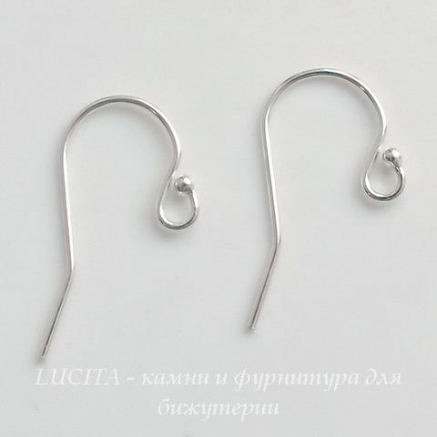 Швензы - крючки с шариком, 21х11 мм (цвет - серебро), Silver filled, пара ()