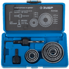 Набор Зубр Эксперт коронки по дереву 19-64мм 8 предметов