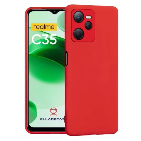 Силиконовый чехол Silicon Cover для Realme C35 (Красный)