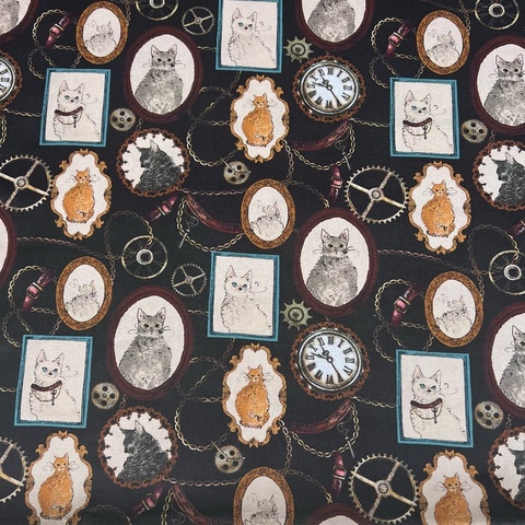 КОТЫ В РАМКАХ, ЧАСЫ, 100% хлопок