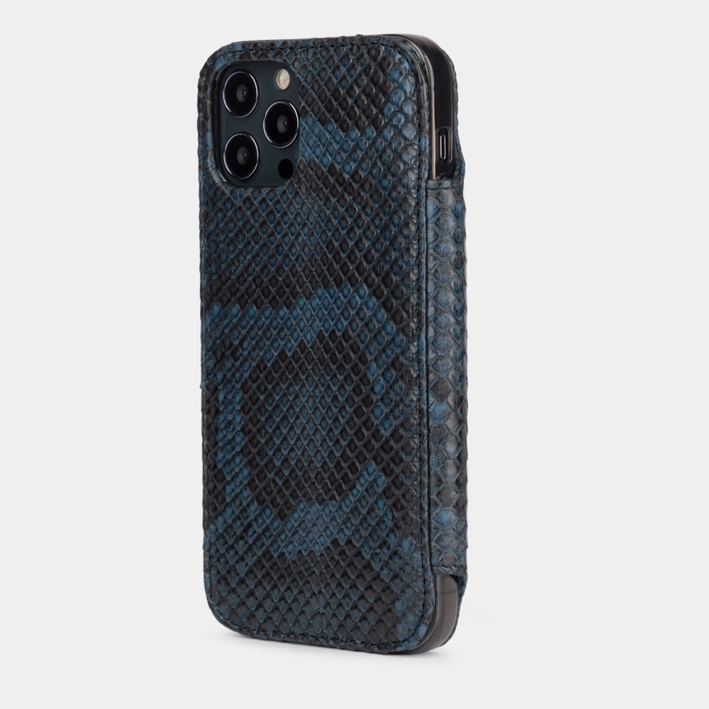 Чехол Benoit для iPhone 12 Pro Max из натуральной кожи питона, синего цвета