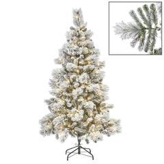 Елка c подсветкой 180см Goodwill Flock Pine Tree белая