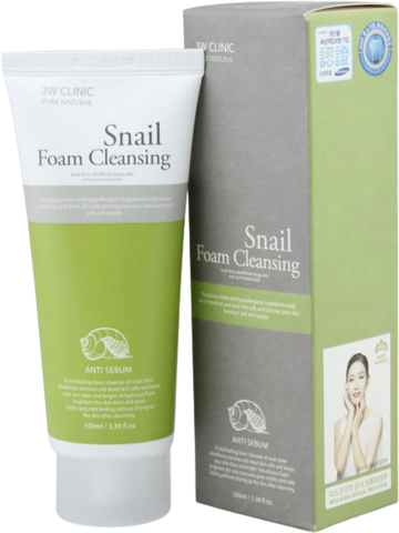 3W Clinic Snail Foam Cleansing Пенка для умывания Улиточный Муцин