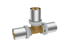 Тройник равнопроходной RIIFO Omni пресс латунь 63