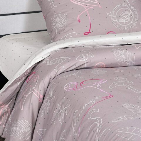 Комплект постельного белья Фламинго DE LUXE с простынью на резинке