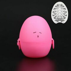 Рельефный мастурбатор EGG в розовом футляре - 