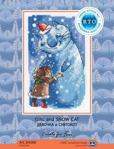 Коллекция:	Детская тема¶Название по-английски:	Girl and snow cat¶Название по-русски:	Девочка и снего