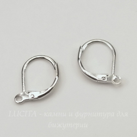 Швензы с французским замком, 15х10 мм (цвет - платина)