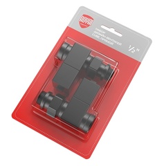 Набор дизайн-вентилей Royal Thermo CUBE прямой (черный) 1/2"