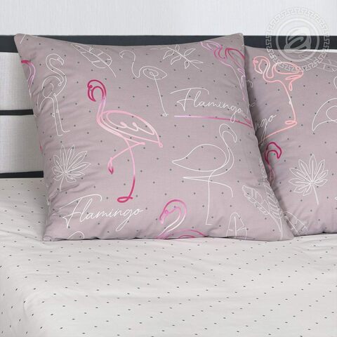 Комплект постельного белья Фламинго DE LUXE с простынью на резинке