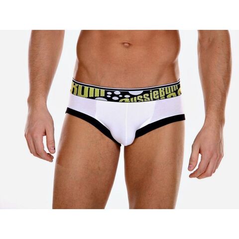 Мужские трусы брифы Aussiebum Flaunt Brief Yellow & White AB00158