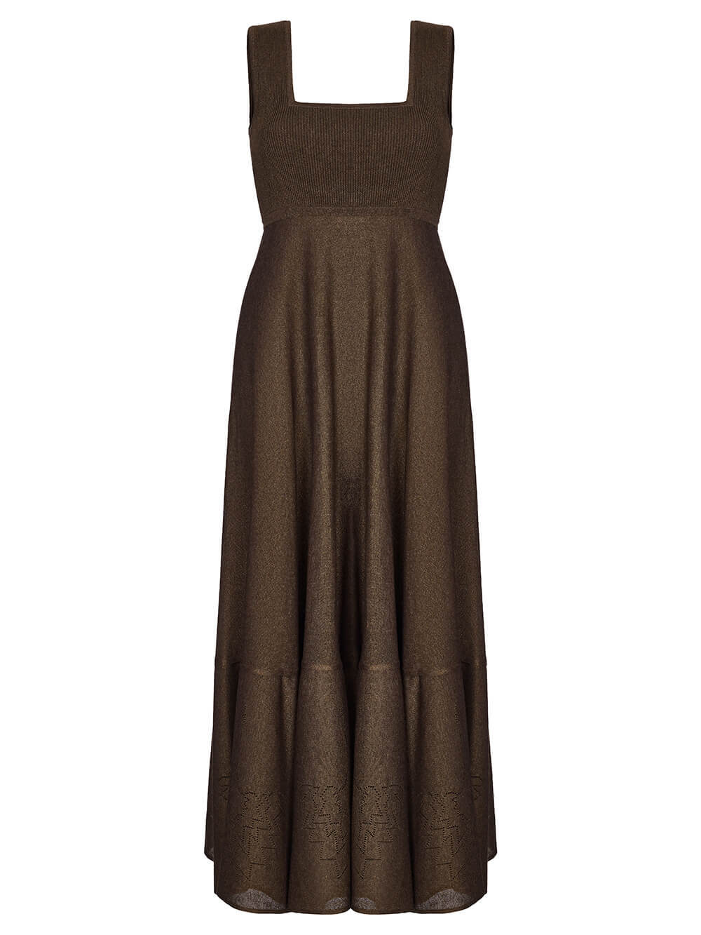 Женское платье коричневого цвета из вискозы - фото 1